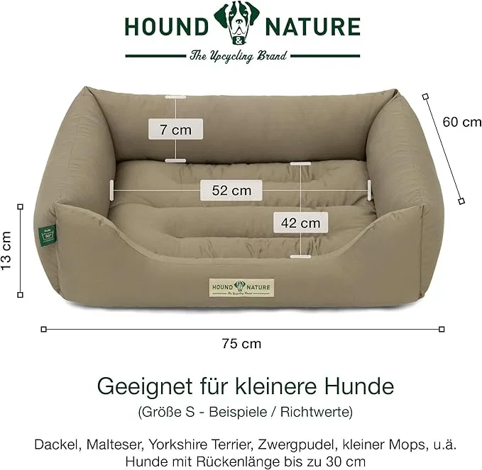 Hundebett Luzern von HOUND&NATURE | Fleece-Seite | Recycelte Materialien | Oeko-Tex® Standard 100 | Taupe