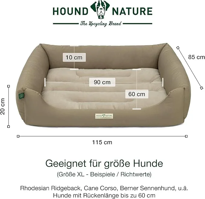 Hundebett Luzern von HOUND&NATURE | Fleece-Seite | Recycelte Materialien | Oeko-Tex® Standard 100 | Taupe