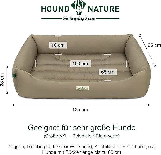 Hundebett Luzern von HOUND&NATURE | Fleece-Seite | Recycelte Materialien | Oeko-Tex® Standard 100 | Taupe