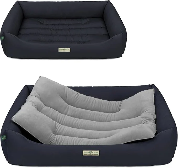 Hundebett Luzern von HOUND & NATURE | Fleece-Seite | Recycelte Materialien | Oeko-Tex® Standard 100 | Blau