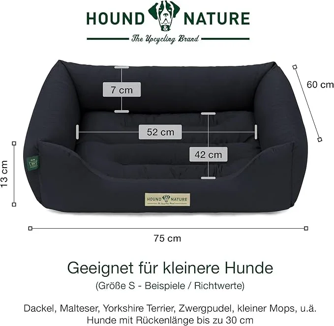 Hundebett Luzern von HOUND & NATURE | Fleece-Seite | Recycelte Materialien | Oeko-Tex® Standard 100 | Blau