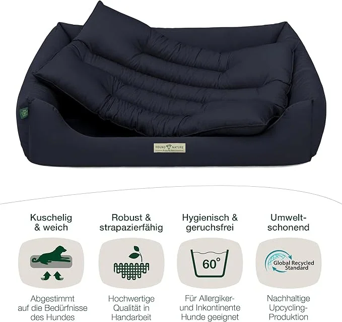 Hundebett Bern von HOUND&NATURE | Recycelte Materialien | Oeko-Tex® Standard 100 | Blau