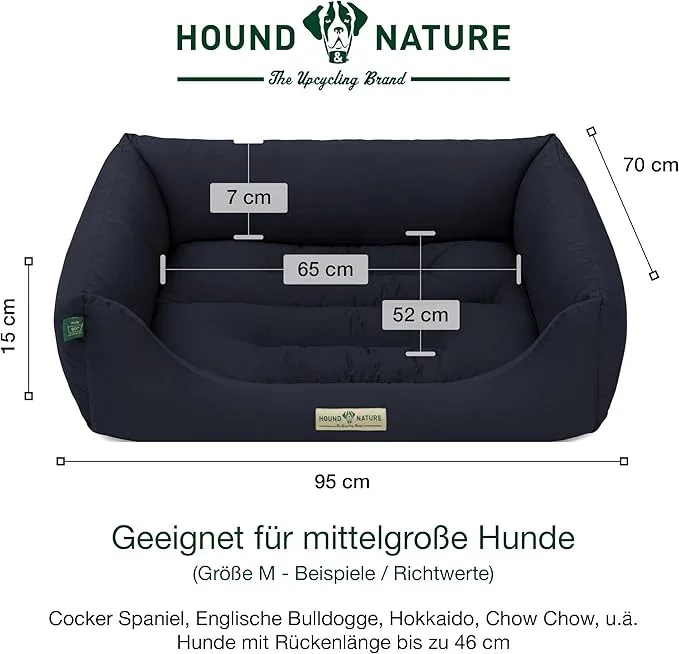 Hundebett Bern von HOUND&NATURE | Recycelte Materialien | Oeko-Tex® Standard 100 | Blau