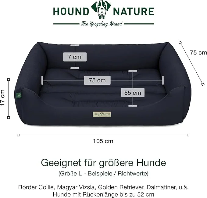Hundebett Bern von HOUND&NATURE | Recycelte Materialien | Oeko-Tex® Standard 100 | Blau