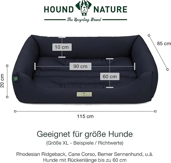Hundebett Bern von HOUND&NATURE | Recycelte Materialien | Oeko-Tex® Standard 100 | Blau