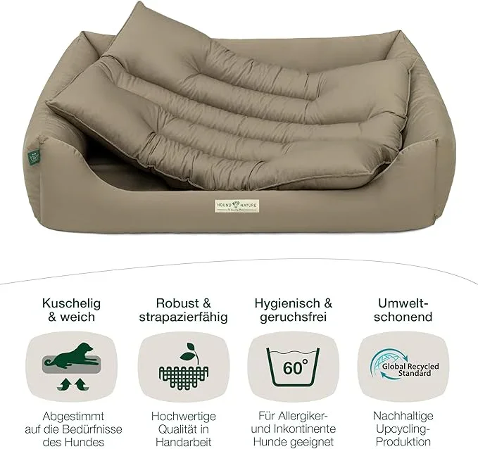 Hundebett Bern von HOUND&NATURE | Recycelte Materialien | Oeko-Tex® Standard 100 | Taupe