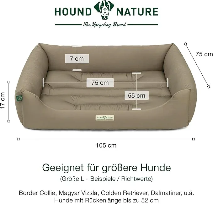 Hundebett Bern von HOUND&NATURE | Recycelte Materialien | Oeko-Tex® Standard 100 | Taupe