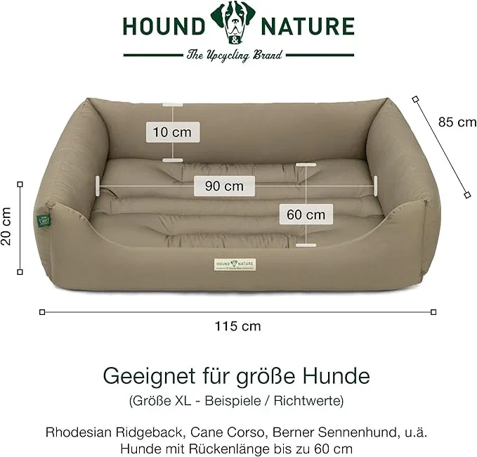 Hundebett Bern von HOUND&NATURE | Recycelte Materialien | Oeko-Tex® Standard 100 | Taupe