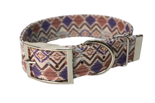 Hundehalsband mit Dornschnalle | Korkleder | Robust & Vegan | Ethno Light/Silber