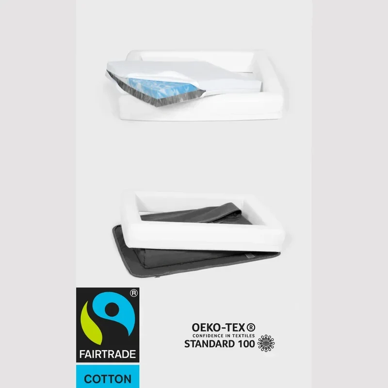 FINNTO® Hundebett orthopädisch | Antiallergen | FAIRTRADE zertifiziert & Oeko-Tex® Standard | Hellgrau