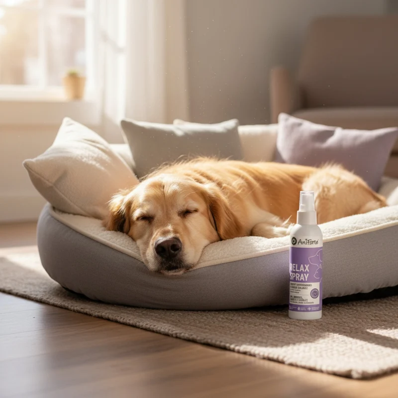 AniForte Relax Spray für Hunde & Katzen – Natürliche Beruhigung bei Stress, Angst & Unruhe durch Silvester, Gewitter & Autofahrten