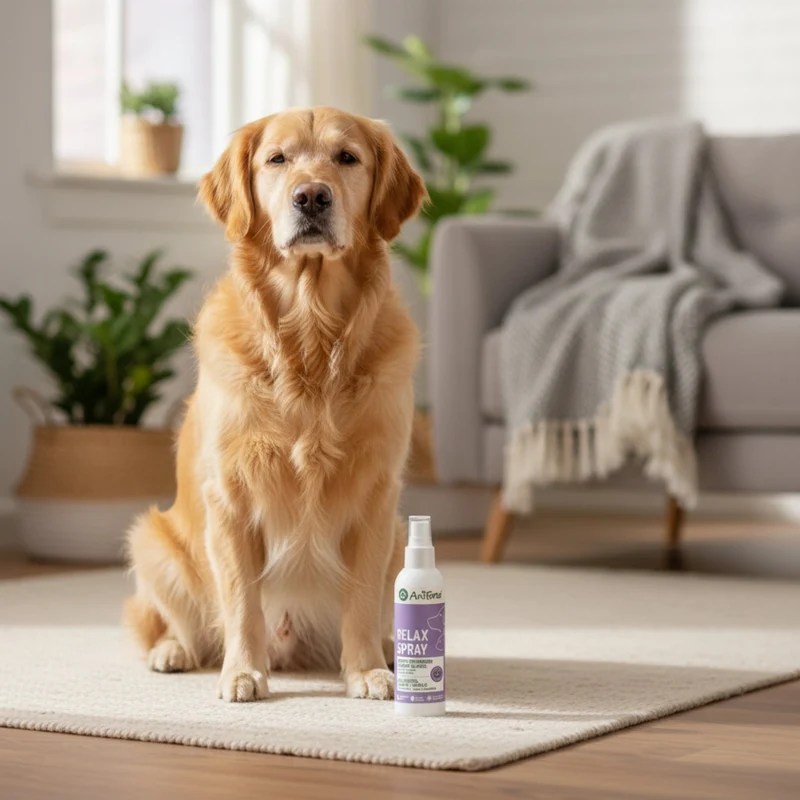 AniForte Relax Spray für Hunde & Katzen – Natürliche Beruhigung bei Stress, Angst & Unruhe durch Silvester, Gewitter & Autofahrten