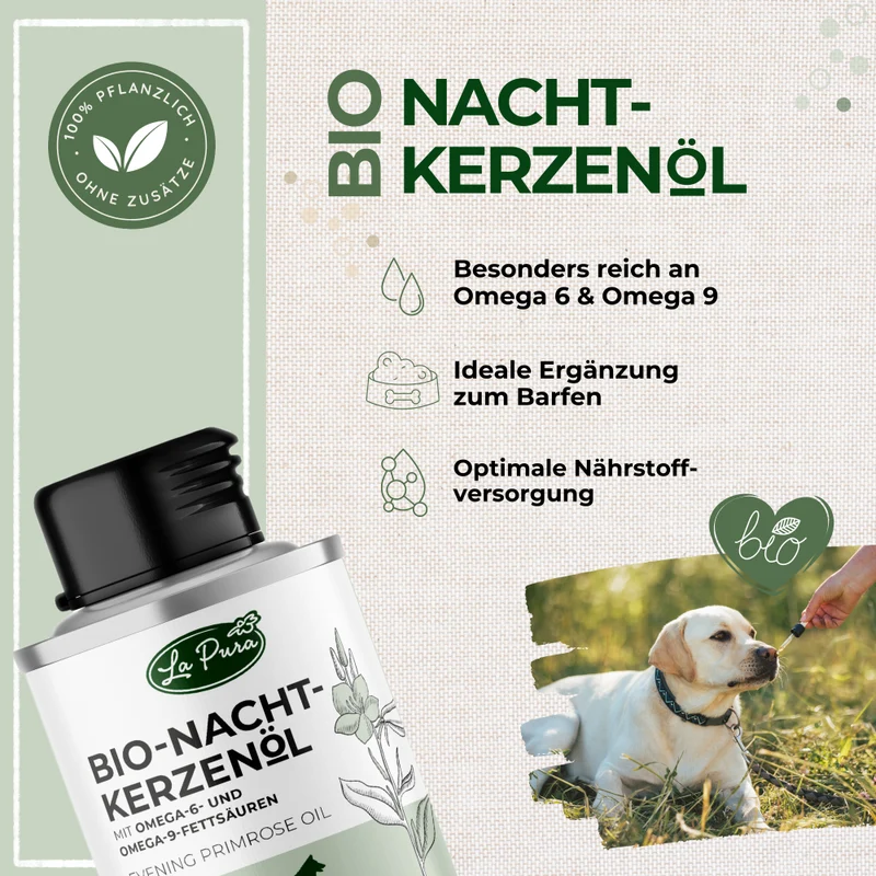 LaPura Bio-Nachtkerzenöl für Hunde und Katzen - 100 ml