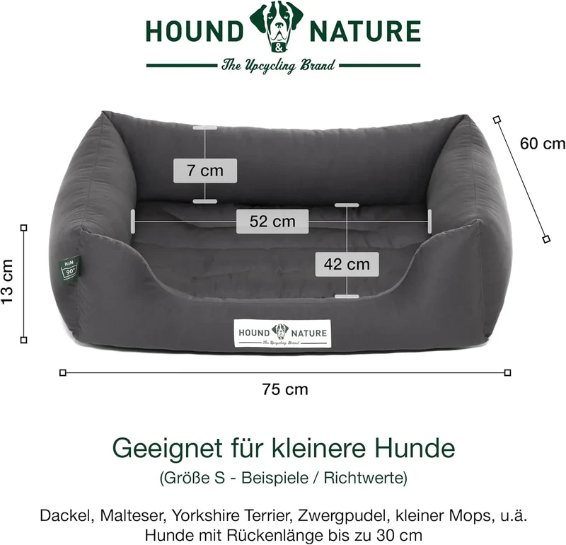 Hundebett Bern von HOUND&NATURE | Recycelte Materialien | Oeko-Tex® Standard 100 | Grau