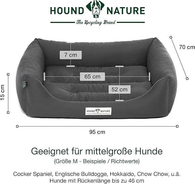 Hundebett Bern von HOUND&NATURE | Recycelte Materialien | Oeko-Tex® Standard 100 | Grau