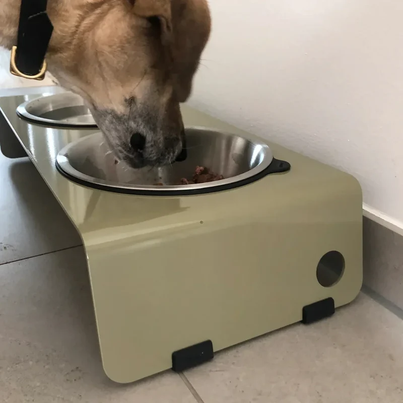 Jaska erhöhte Futterstation Hundebar ARC | Stahl & Edelstahl | 4 Größen | Olive