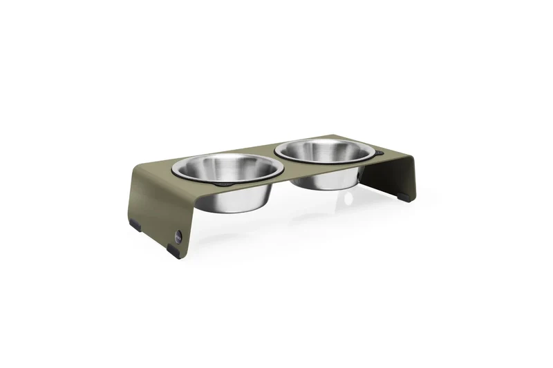 Jaska erhöhte Futterstation Hundebar ARC | Stahl & Edelstahl | 4 Größen | Olive