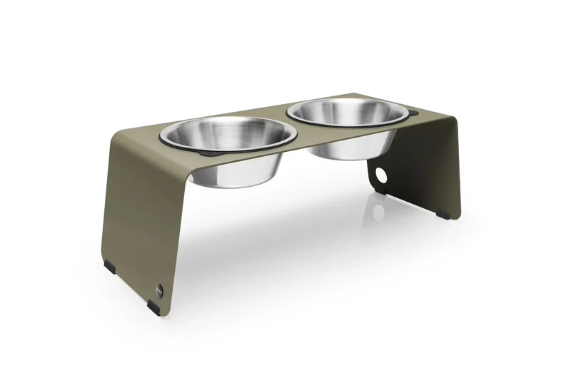 Jaska erhöhte Futterstation Hundebar ARC | Stahl & Edelstahl | 4 Größen | Olive