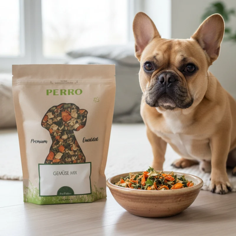Perro Hundeflocken Gemüse Mix - Premium Nahrungsergänzung für Hunde mit natürlichen Gemüseflocken für gesunde Verdauung und Vitalität