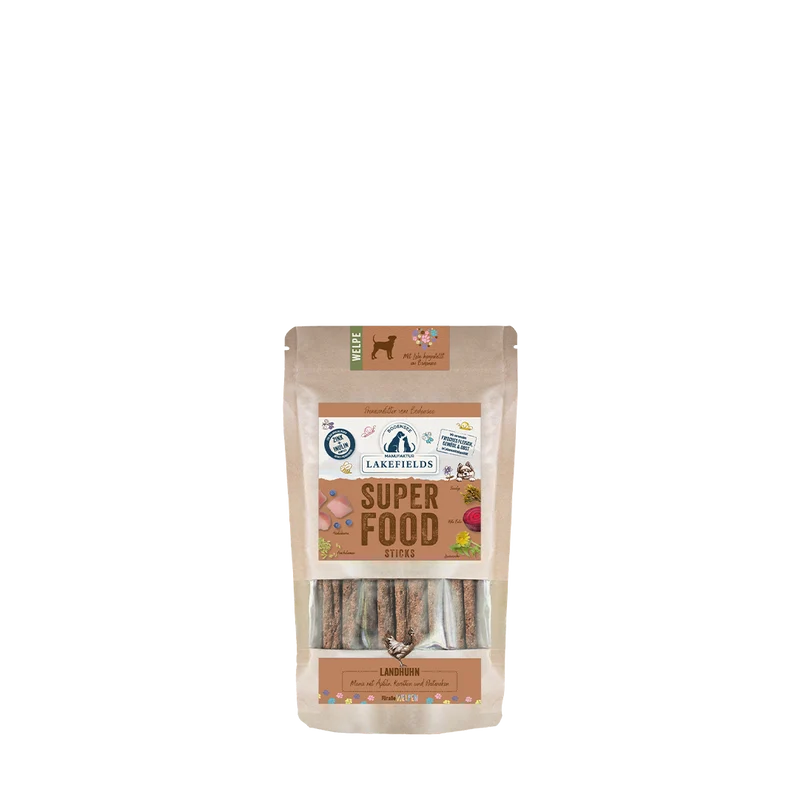 Lakefields SUPERFOOD Sticks vom Huhn für Welpen
