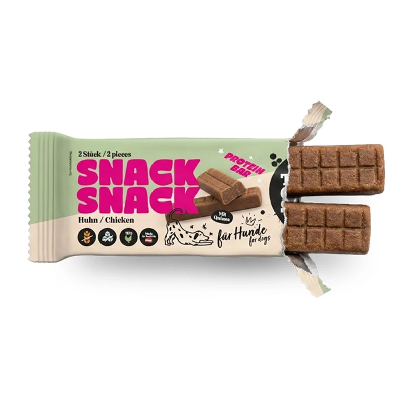 The Goodstuff SNACKSNACK Proteinriegel Huhn – Getreidefreier Hundesnack mit 90% Hühnerfleisch & Quinoa, leicht portionierbar