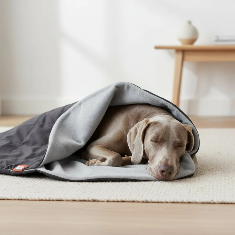 Doctor Bark Hundeschlafsack – Premium Kuschelhöhle mit orthopädischer Polsterung für Geborgenheit & erholsamen Schlaf