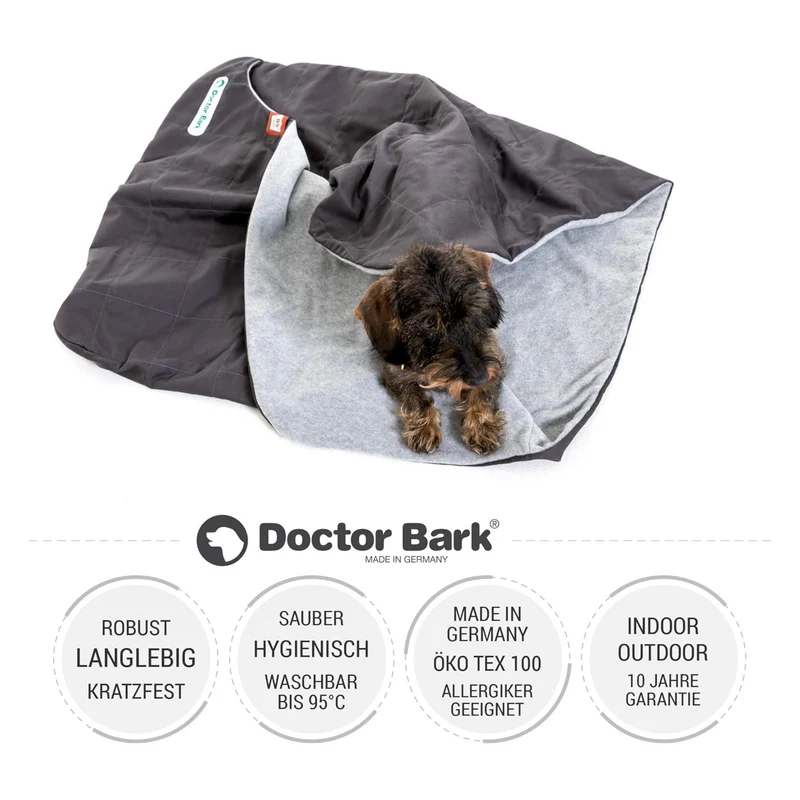 Doctor Bark Hundeschlafsack – Premium Kuschelhöhle mit orthopädischer Polsterung für Geborgenheit & erholsamen Schlaf