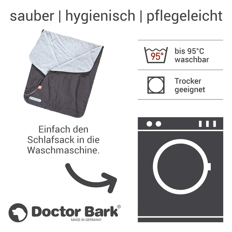 Doctor Bark Hundeschlafsack – Premium Kuschelhöhle mit orthopädischer Polsterung für Geborgenheit & erholsamen Schlaf