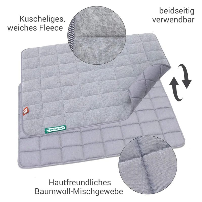 Doctor Bark Fleece-Steppdecke – Premium Hundedecke | Kuschelig weich, waschbar & allergikerfreundlich für erholsamen Hundeschlaf