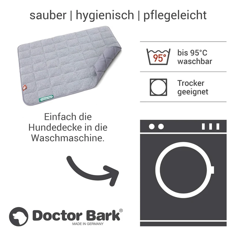 Doctor Bark Fleece-Steppdecke – Premium Hundedecke | Kuschelig weich, waschbar & allergikerfreundlich für erholsamen Hundeschlaf