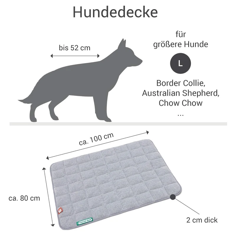 Doctor Bark Fleece-Steppdecke – Premium Hundedecke | Kuschelig weich, waschbar & allergikerfreundlich für erholsamen Hundeschlaf
