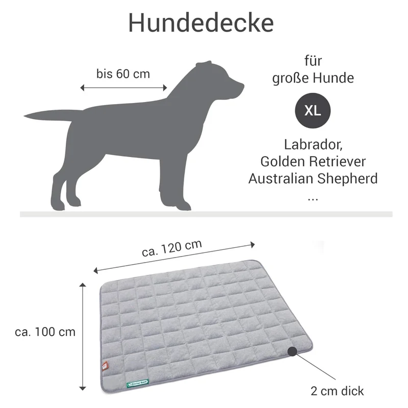 Doctor Bark Fleece-Steppdecke – Premium Hundedecke | Kuschelig weich, waschbar & allergikerfreundlich für erholsamen Hundeschlaf