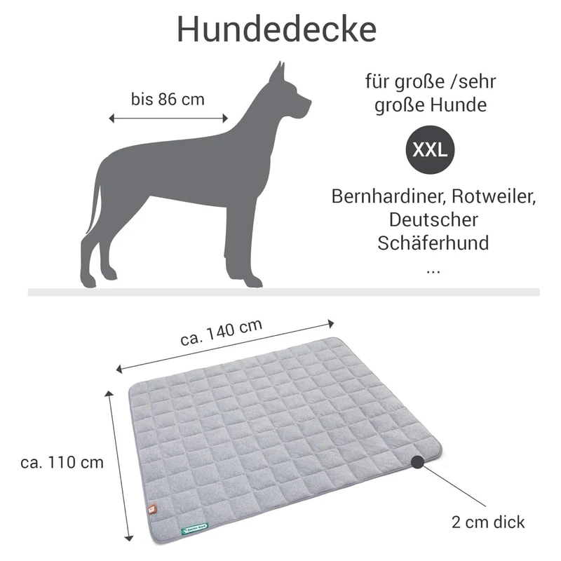 Doctor Bark Fleece-Steppdecke – Premium Hundedecke | Kuschelig weich, waschbar & allergikerfreundlich für erholsamen Hundeschlaf