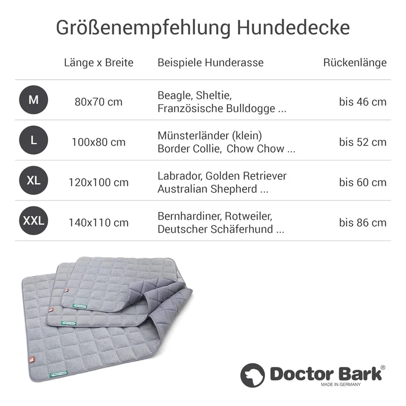 Doctor Bark Fleece-Steppdecke – Premium Hundedecke | Kuschelig weich, waschbar & allergikerfreundlich für erholsamen Hundeschlaf