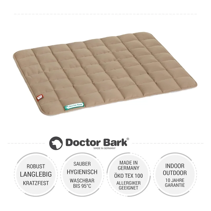 Doctor Bark Wende-Steppdecke – Orthopädische Premium-Hundedecke für Allergiker, tierärztlich entwickelt
