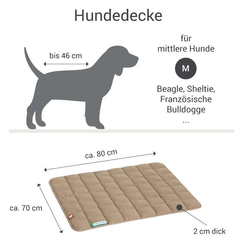 Doctor Bark Wende-Steppdecke – Orthopädische Premium-Hundedecke für Allergiker, tierärztlich entwickelt