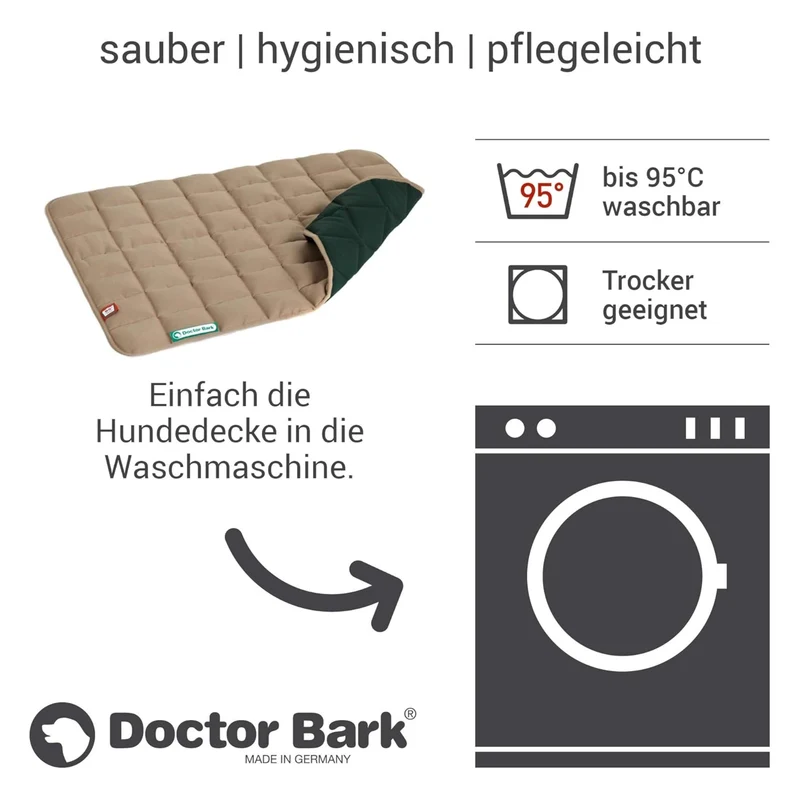 Doctor Bark Wende-Steppdecke – Orthopädische Premium-Hundedecke für Allergiker, tierärztlich entwickelt