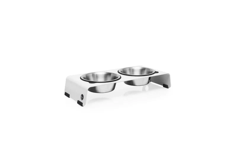 Jaska erhöhte Futterstation Hundebar ARC | Stahl & Edelstahl | 4 Größen | Weiss