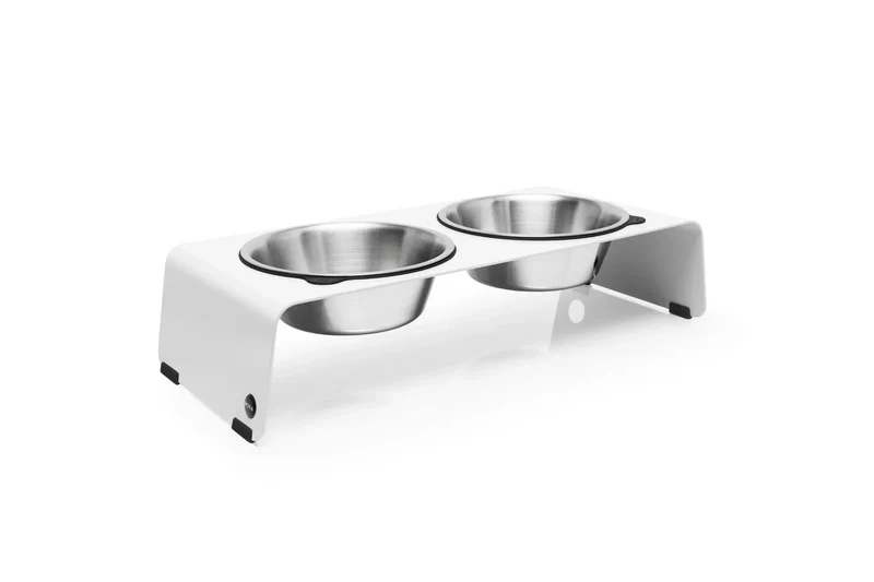 Jaska erhöhte Futterstation Hundebar ARC | Stahl & Edelstahl | 4 Größen | Weiss