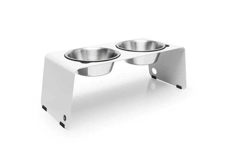 Jaska erhöhte Futterstation Hundebar ARC | Stahl & Edelstahl | 4 Größen | Weiss