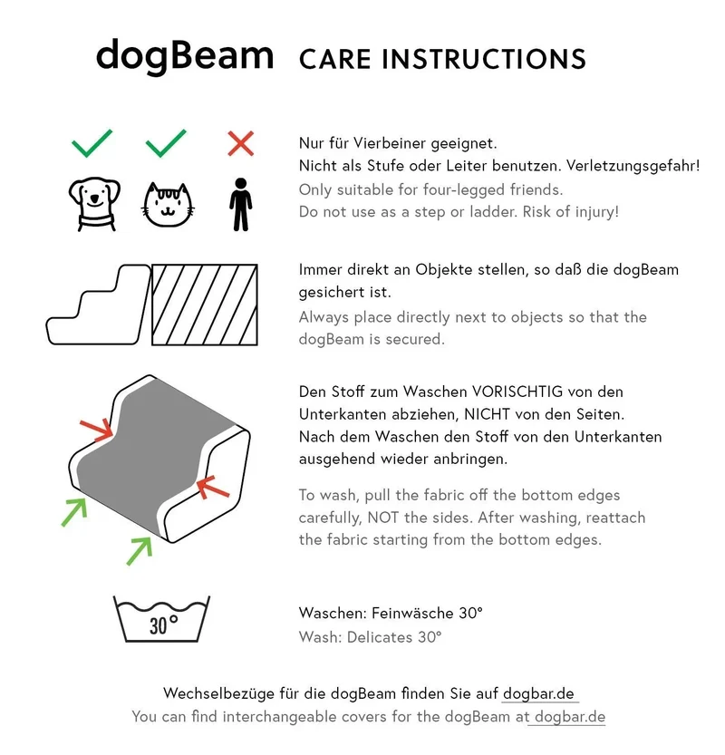 dogBeam2 | Hundetreppe | Für Welpen & kleine Hund | Bezug aus recycelten PET-Flaschen