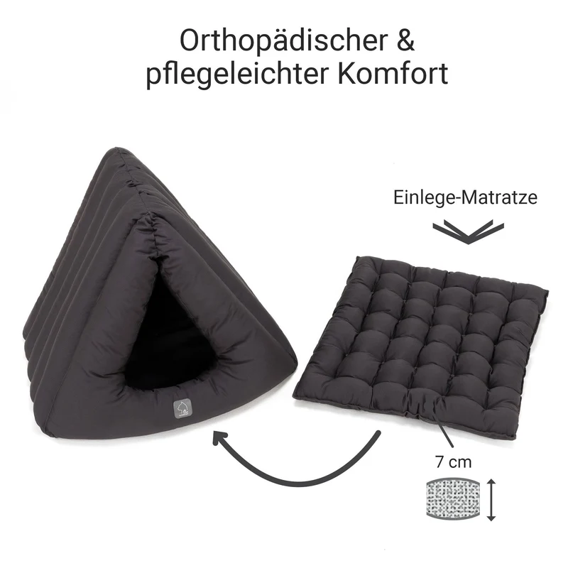 4cats by Doctor Bark Katzenhöhle Deluxe – Das waschbare Katzenbett für Katzen, die sich sicher geborgen fühlen wollen