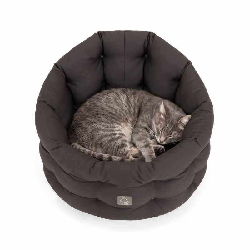 4cats by Doctor Bark Katzenbett Deluxe – Rundes Katzennest | Waschbar bis 95 °C | Formstabil & Langlebig | Made in Germany