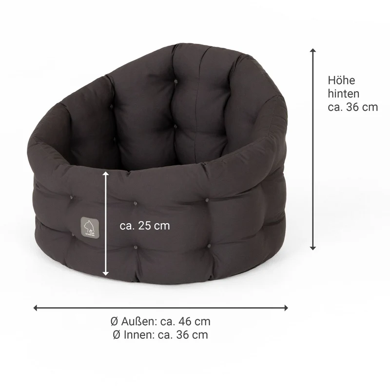 4cats by Doctor Bark Katzenbett Deluxe – Rundes Katzennest | Waschbar bis 95 °C | Formstabil & Langlebig | Made in Germany