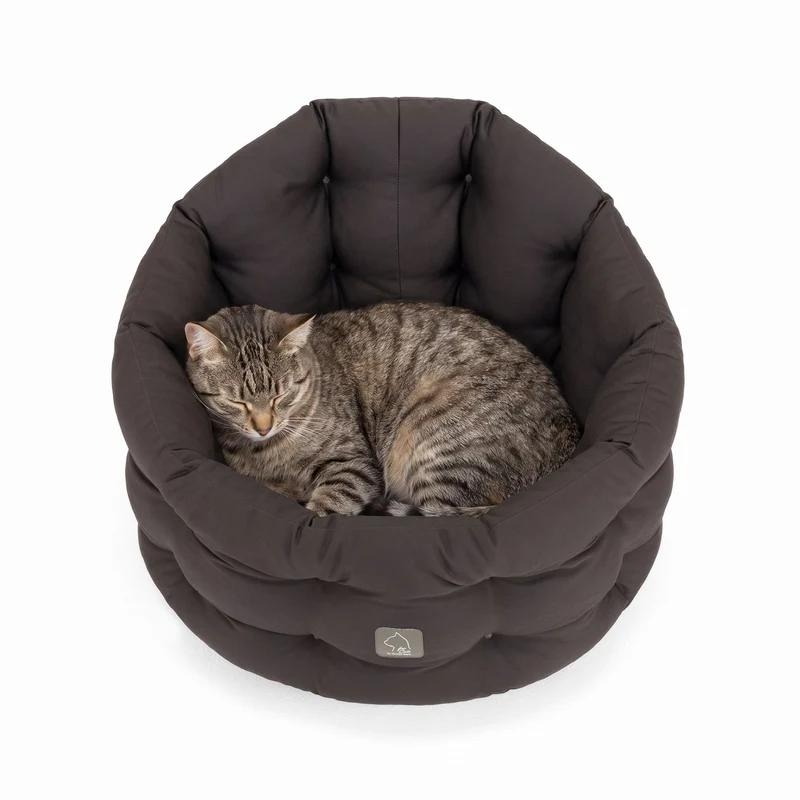 4cats by Doctor Bark Katzenbett Deluxe – Rundes Katzennest | Waschbar bis 95 °C | Formstabil & Langlebig | Made in Germany