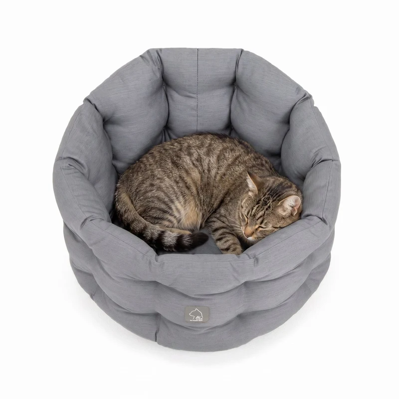 4cats by Doctor Bark Katzenbett Deluxe – Rundes Katzennest | Waschbar bis 95 °C | Formstabil & Langlebig | Made in Germany