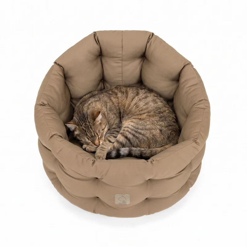 4cats by Doctor Bark Katzenbett Deluxe – Rundes Katzennest | Waschbar bis 95 °C | Formstabil & Langlebig | Made in Germany