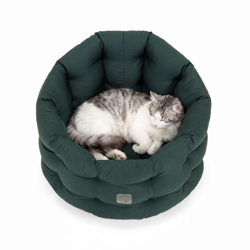 4cats by Doctor Bark Katzenbett Deluxe – Rundes Katzennest | Waschbar bis 95 °C | Formstabil & Langlebig | Made in Germany