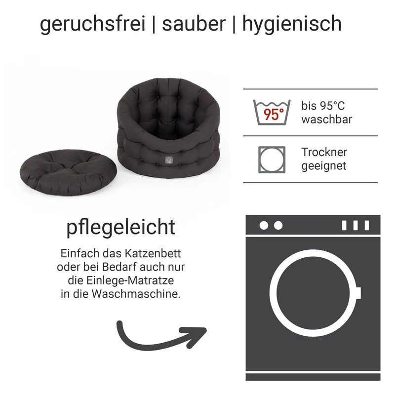 4cats by Doctor Bark Katzenbett Deluxe für Kater – Katerbett, waschbar bis 95 °C, Made in Germany | Der Rückzugsort, den dein Kater wirklich braucht