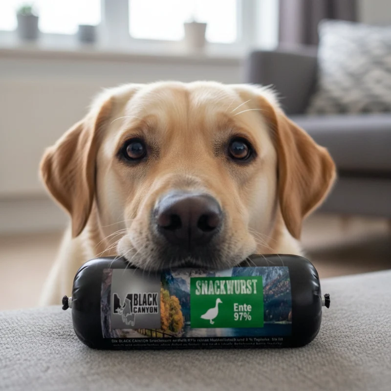 Black Canyon Snackwurst Ente – Premium Hundewurst mit Entenfleisch für Training, Belohnung & Genuss